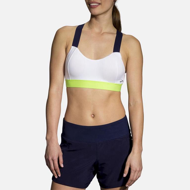 Brooks Women's HOT SPORTS Sports Bras - White - Canada (CUVBD-1496)